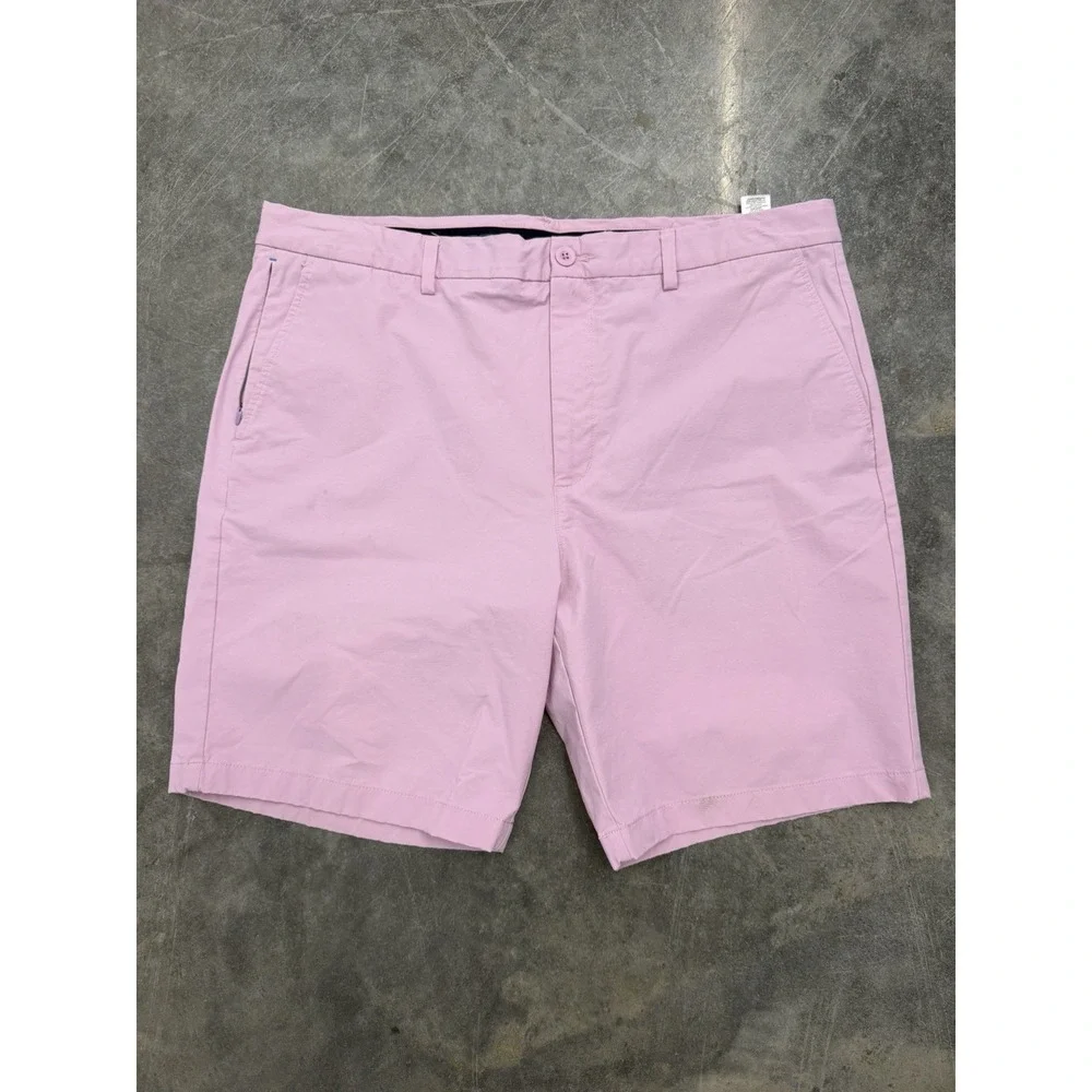 Vineyard Vines OTG On The Go Chinos Shorts Men 38 Pink Flat Front Performance